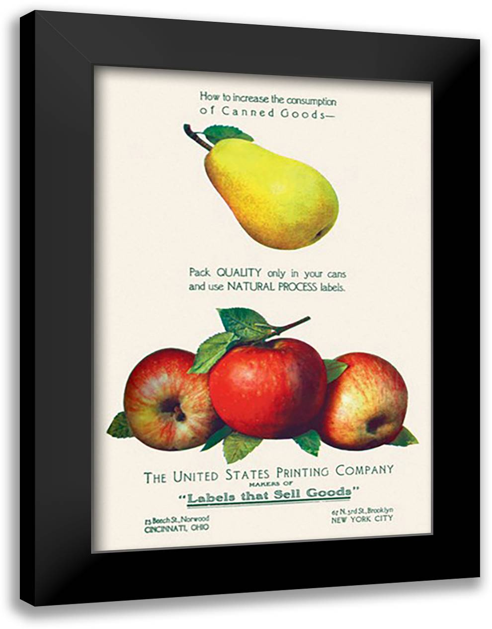 Labels That Sell Goods 16x22 Black Modern Wood Framed Art Print Poster