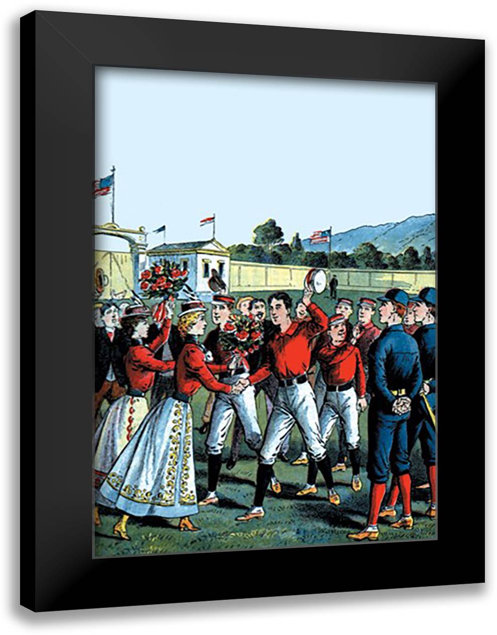 Flowers for the Winning Team 16x22 Black Modern Wood Framed Art Print Poster