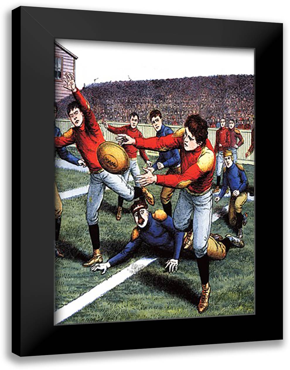Lateral Pass 16x22 Black Modern Wood Framed Art Print Poster