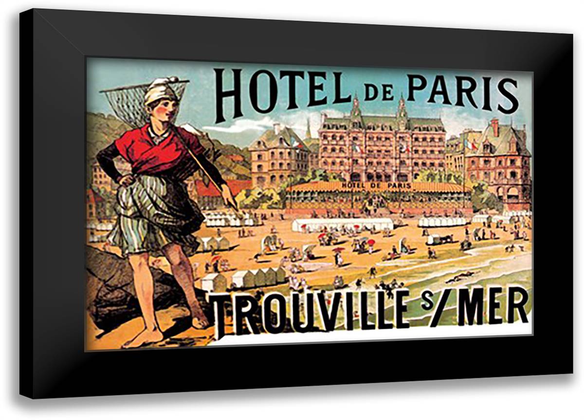 Hotel de Paris: Trouville-sur-Mer 22x16 Black Modern Wood Framed Art Print Poster by Steinlen, Theophile-Alexandre