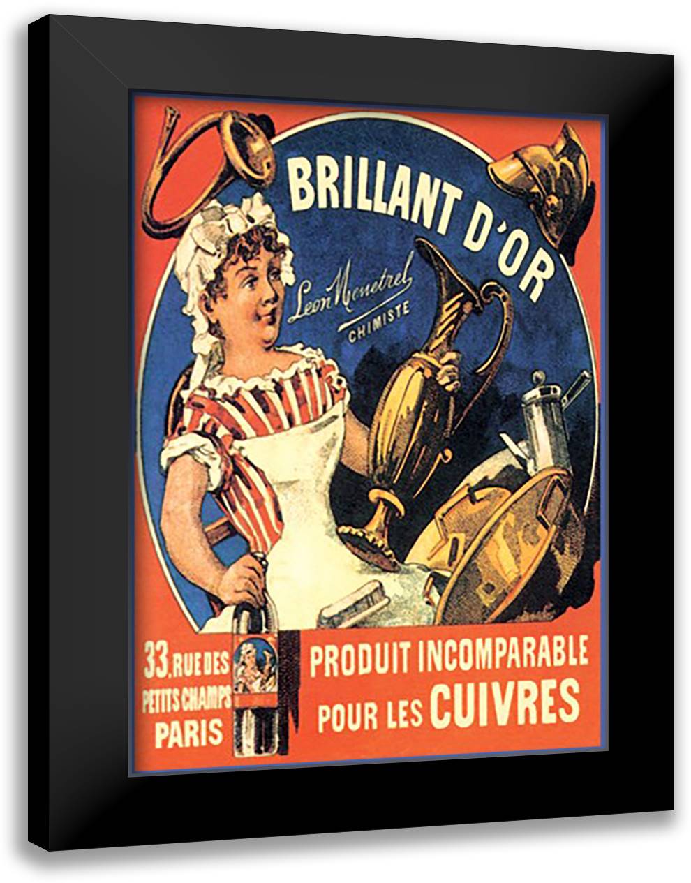 Brillant d'Or 16x22 Black Modern Wood Framed Art Print Poster by Steinlen, Theophile-Alexandre