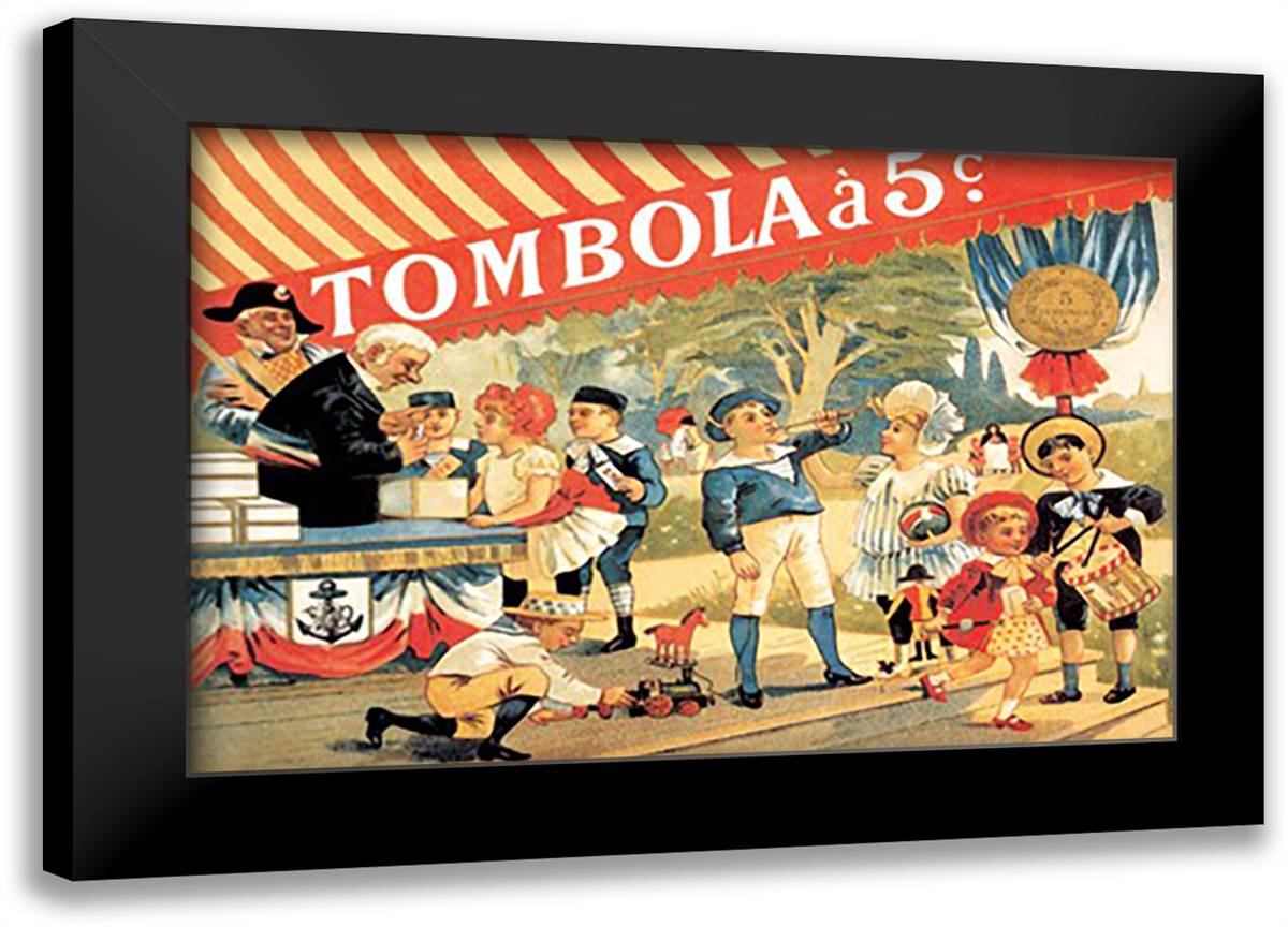 Tombola 22x16 Black Modern Wood Framed Art Print Poster by Steinlen, Theophile-Alexandre