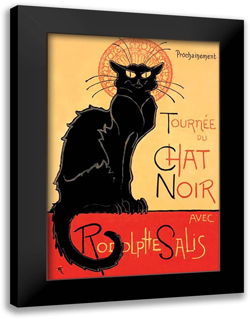 Tournee du Chat Noir avec Rodolptte Salis 16x22 Black Modern Wood Framed Art Print Poster by Steinlen, Theophile-Alexandre