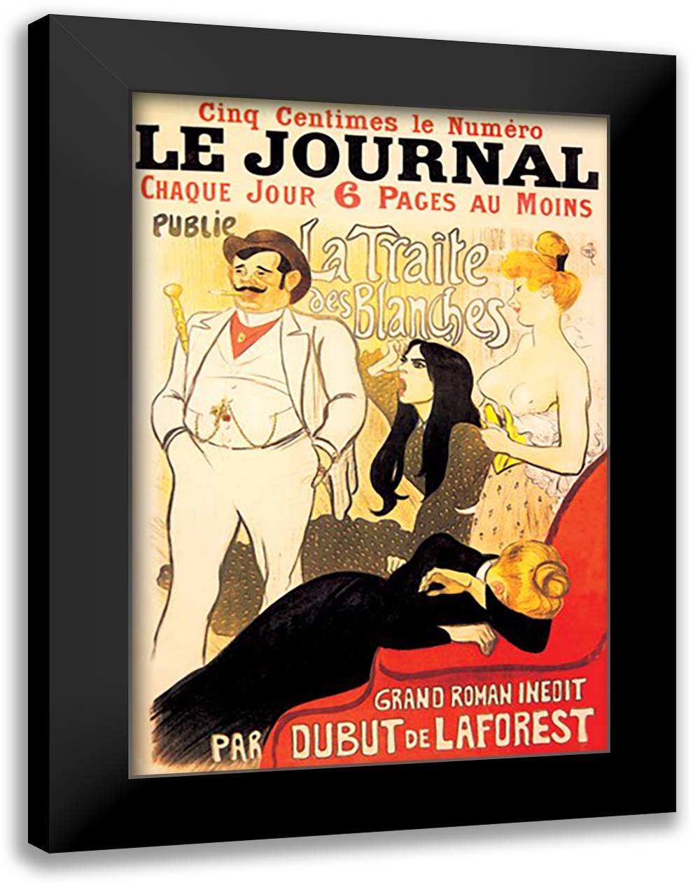Journal: La Traite des Blanches 16x22 Black Modern Wood Framed Art Print Poster by Steinlen, Theophile-Alexandre