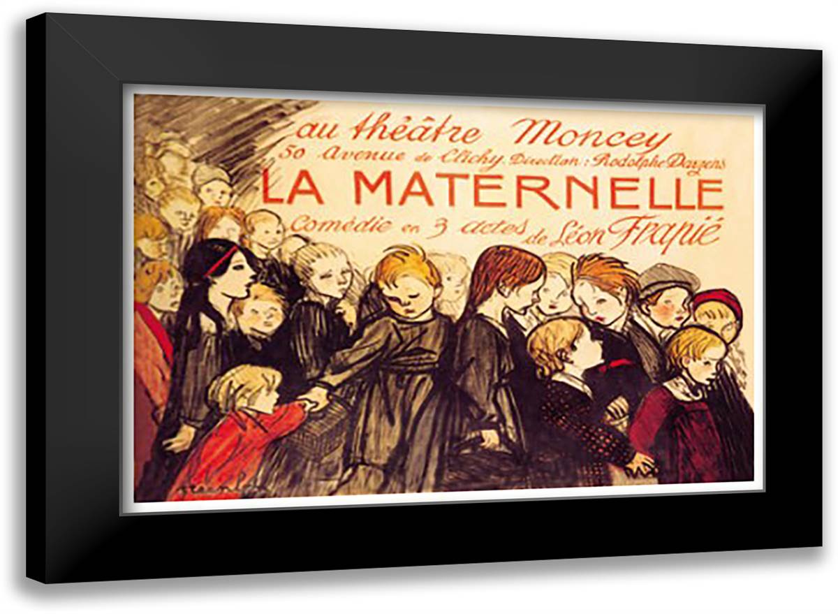 La Maternelle: Comedie en 3 Actes, c.1920 22x16 Black Modern Wood Framed Art Print Poster by Steinlen, Theophile-Alexandre