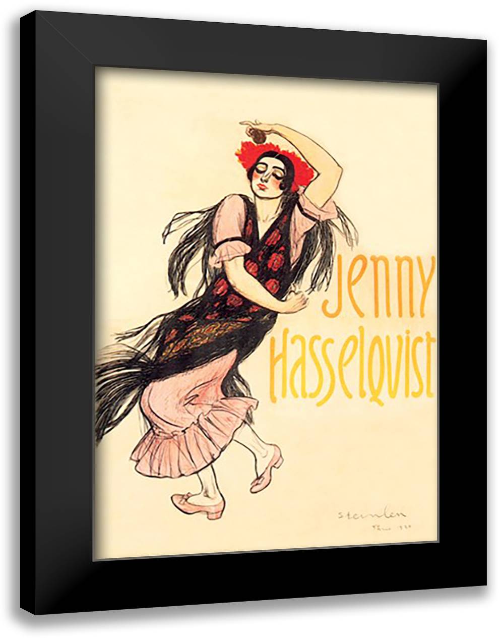 Jenny Hasselquist 16x22 Black Modern Wood Framed Art Print Poster by Steinlen, Theophile-Alexandre