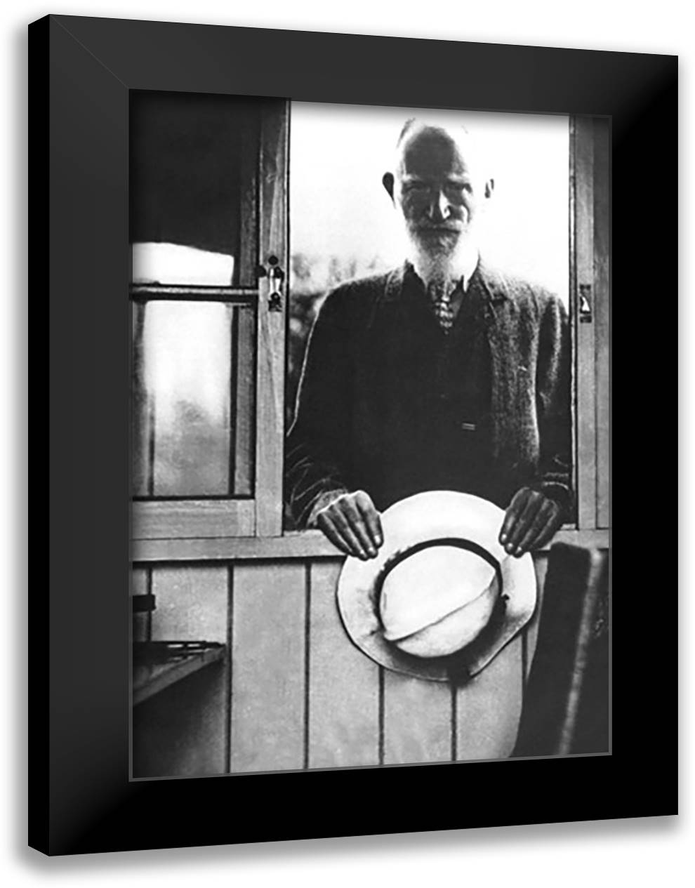 George Bernard Shaw 16x22 Black Modern Wood Framed Art Print Poster