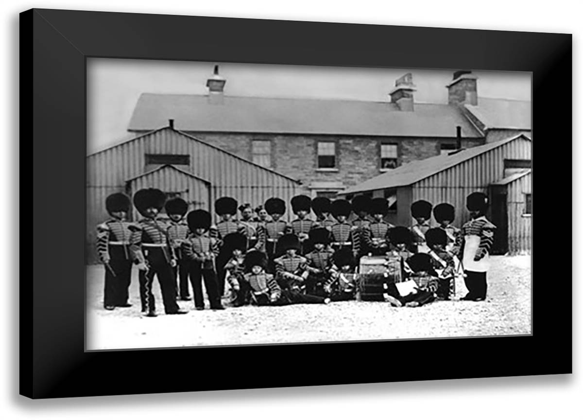 Irish Soldiers 22x16 Black Modern Wood Framed Art Print Poster