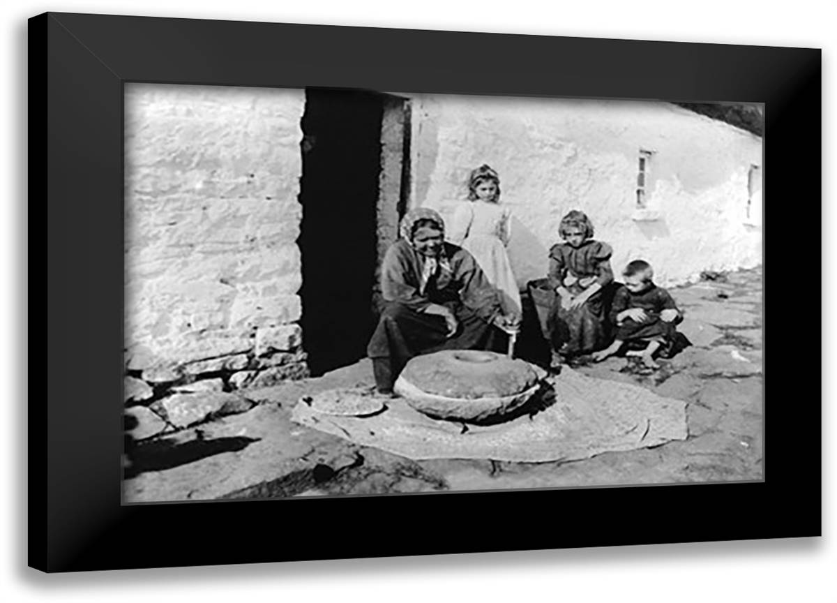Grinding Grain Sligo, Ireland 22x16 Black Modern Wood Framed Art Print Poster