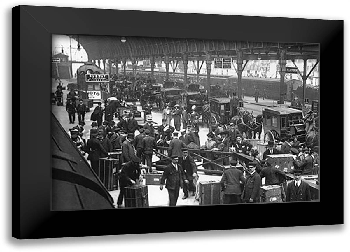 Paddington Station, London 22x16 Black Modern Wood Framed Art Print Poster