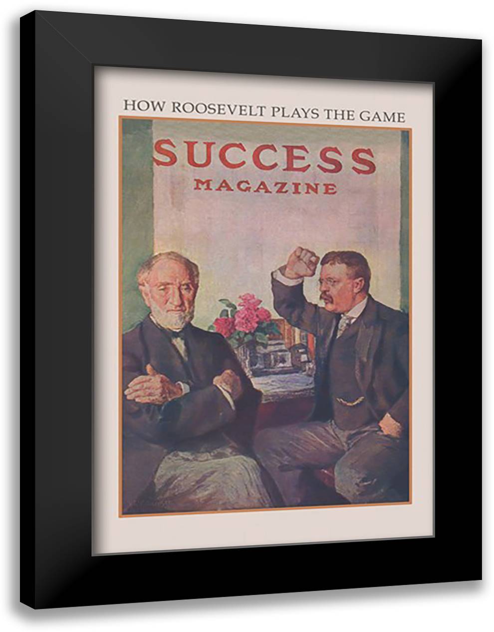 How Roosevelt Plays the Game 16x22 Black Modern Wood Framed Art Print Poster