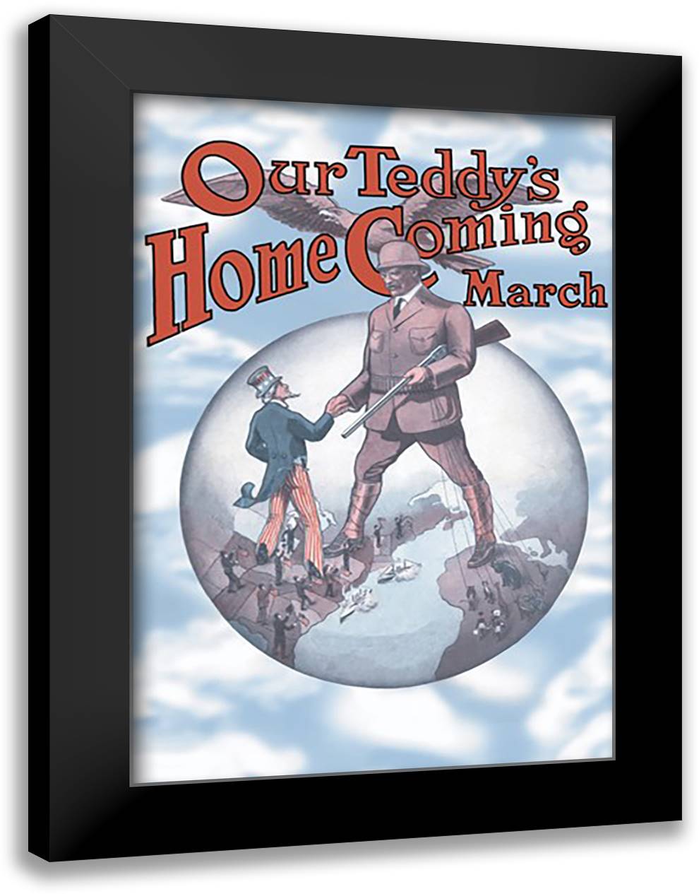 Our Teddy's Homecoming March 16x22 Black Modern Wood Framed Art Print Poster