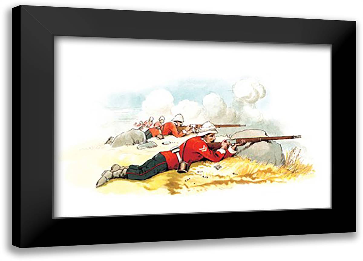 Firing Practice 22x16 Black Modern Wood Framed Art Print Poster by Simkin, Richard