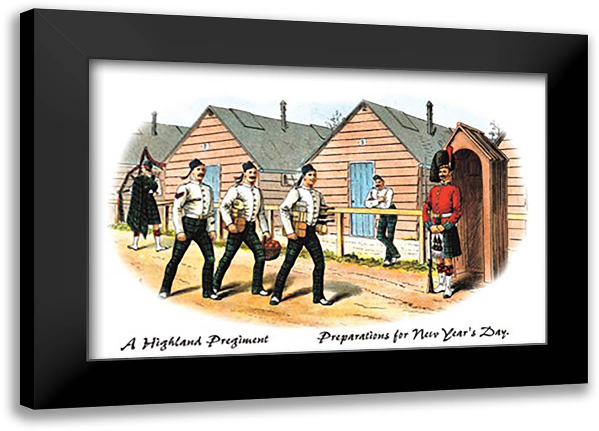 Highland Regiment 22x16 Black Modern Wood Framed Art Print Poster by Simkin, Richard