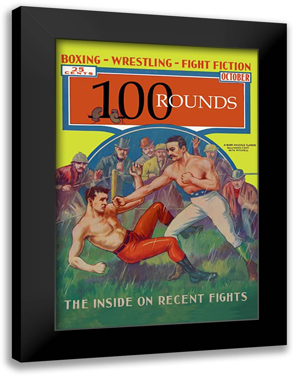 Inside on Recent Fights 16x22 Black Modern Wood Framed Art Print Poster