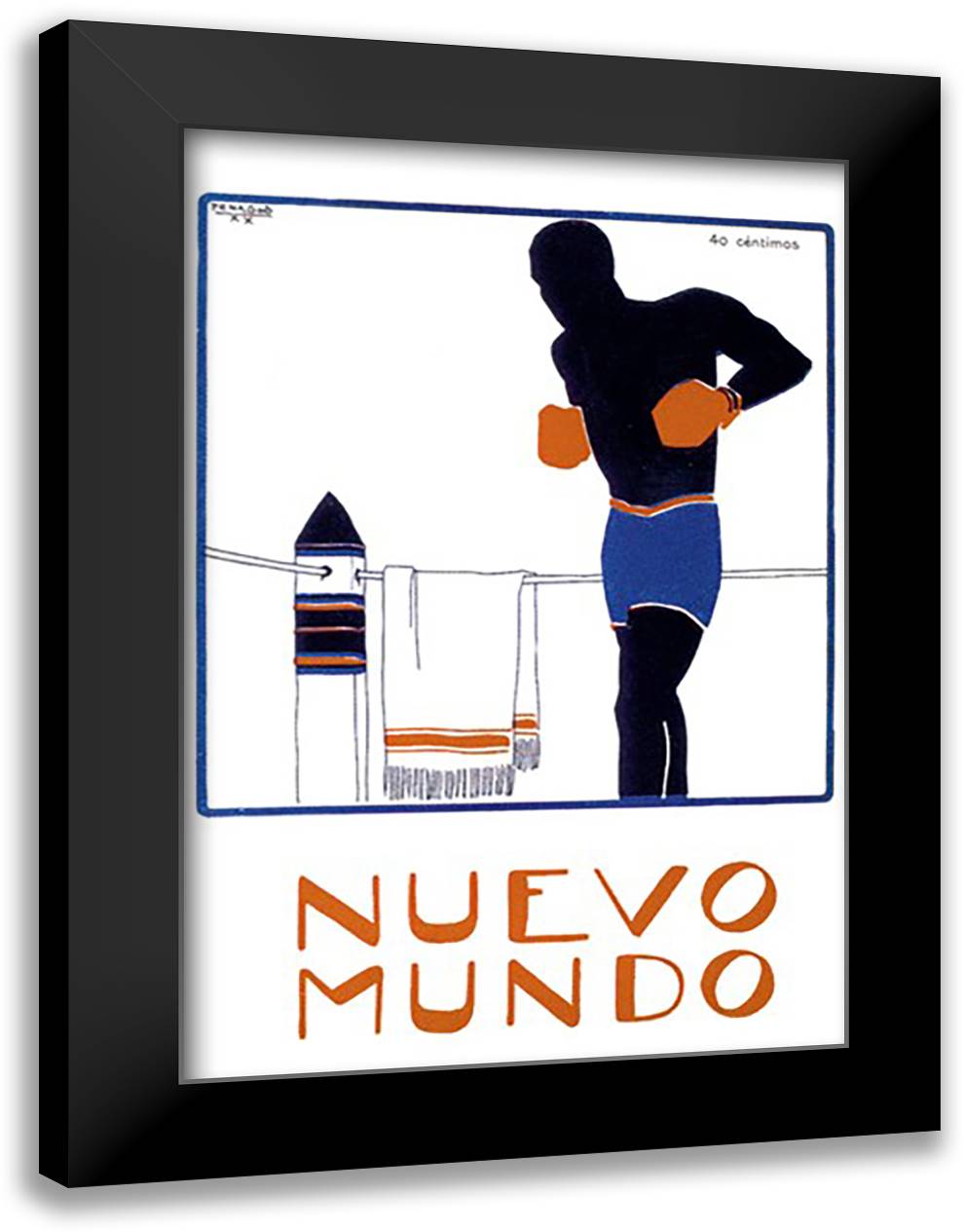 Nuevo Mundo 16x22 Black Modern Wood Framed Art Print Poster