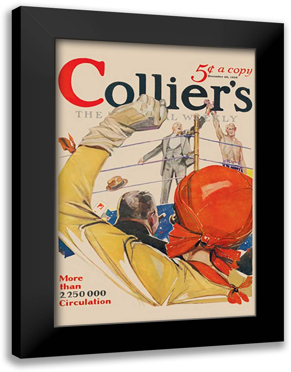 Wave to the Champ 16x22 Black Modern Wood Framed Art Print Poster by Colliers