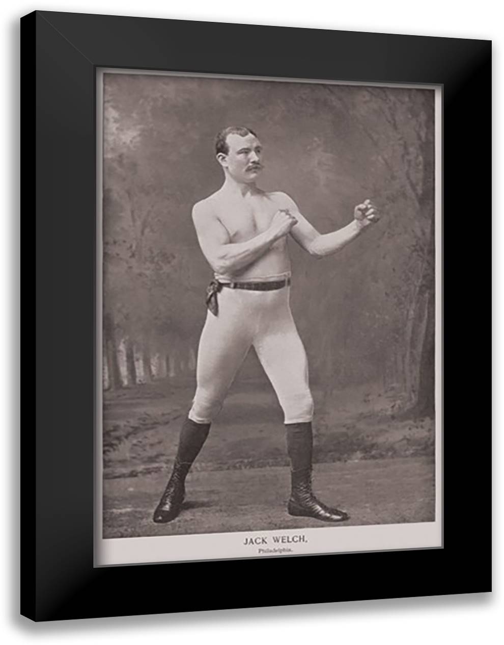 Jack Welch (Philadelphia) 16x22 Black Modern Wood Framed Art Print Poster