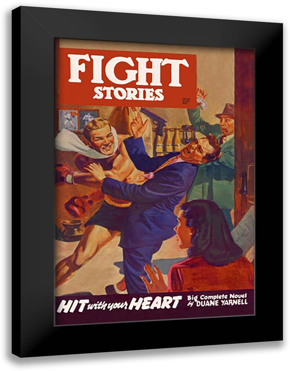 Hit with Your Heart 16x22 Black Modern Wood Framed Art Print Poster