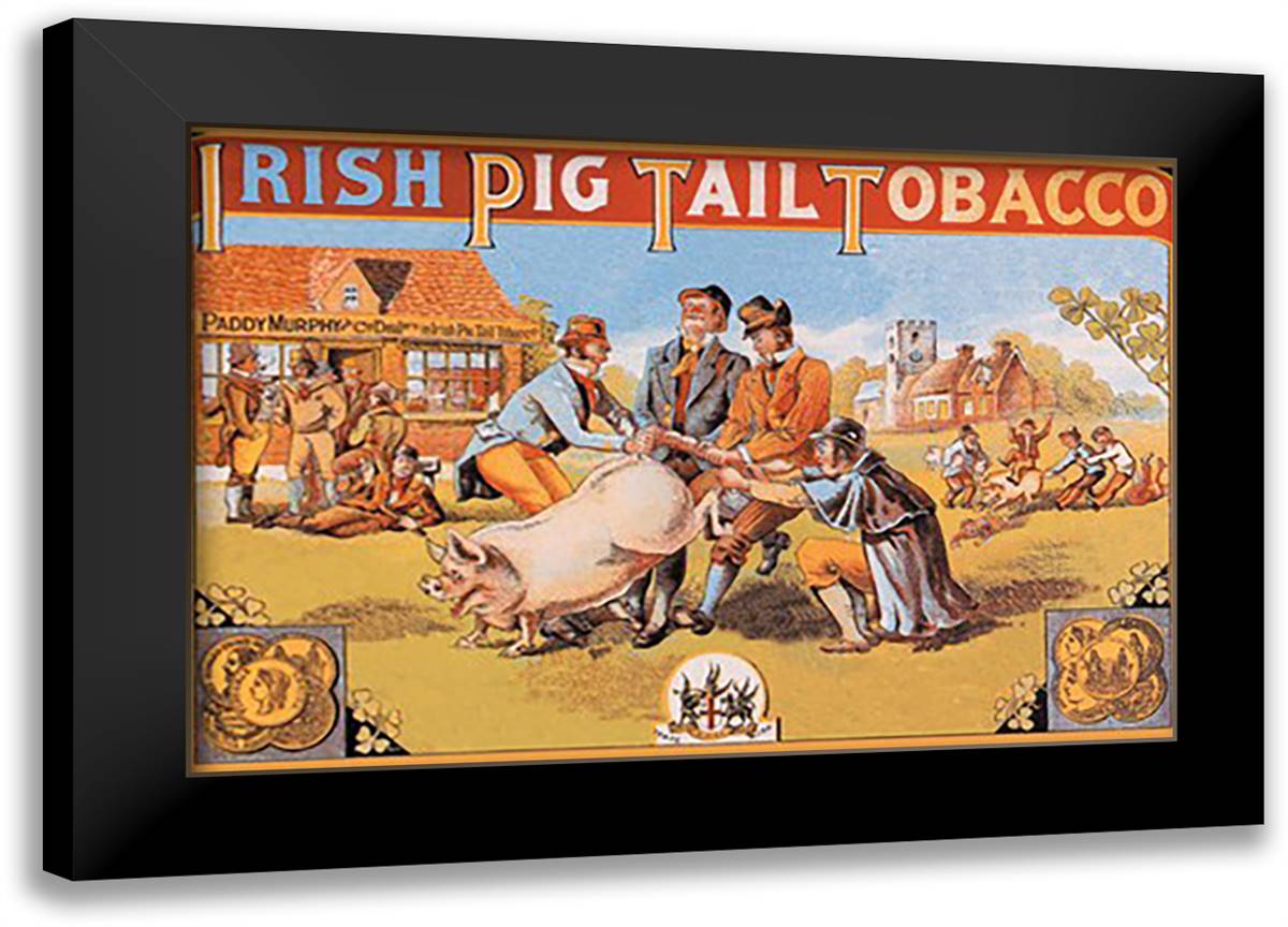 Irish Pig Tail Tobacco 22x16 Black Modern Wood Framed Art Print Poster