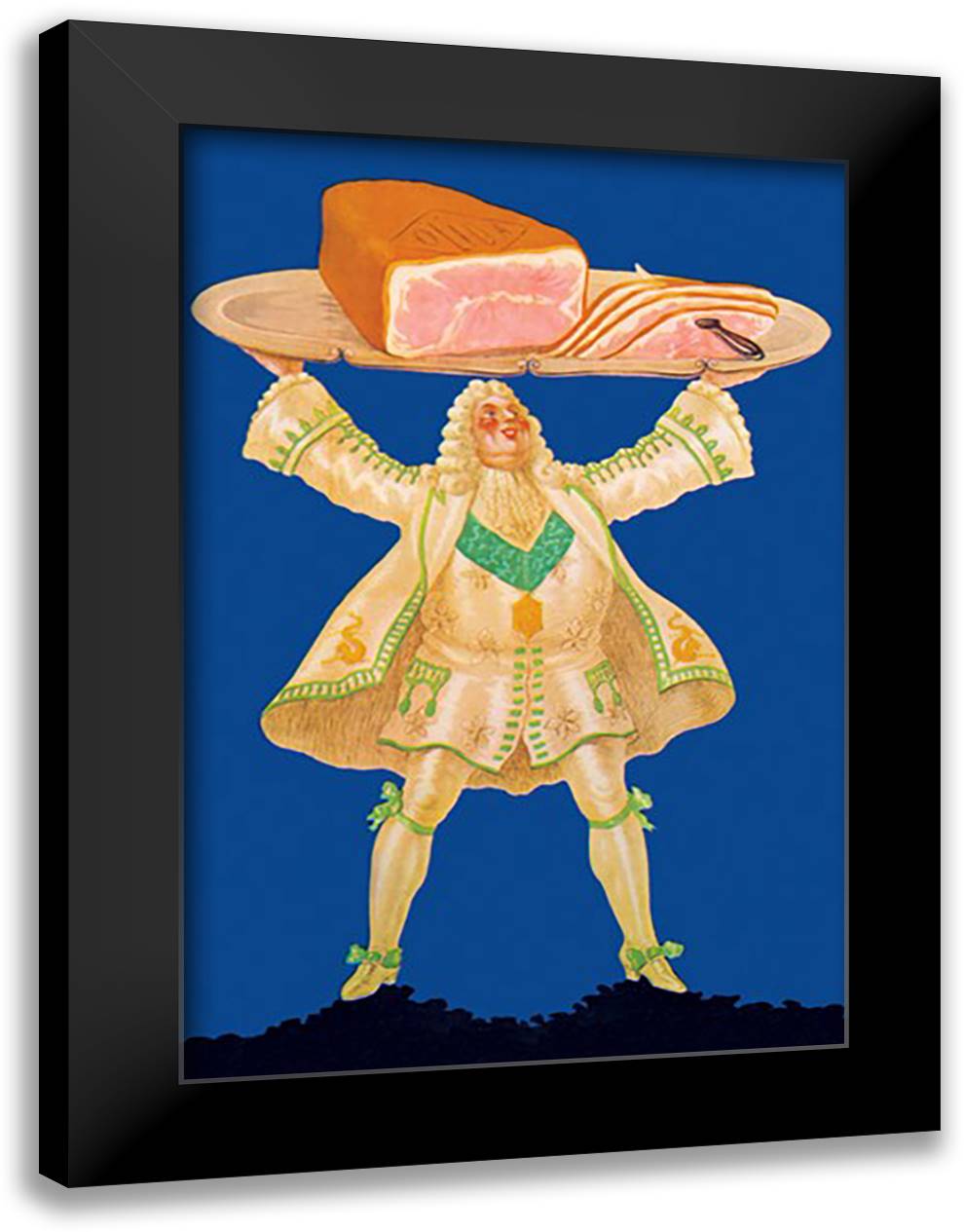 Ham Platter 16x22 Black Modern Wood Framed Art Print Poster by Mohr, Paul