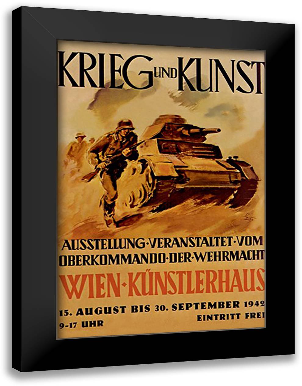 Krieg Und Kunst (War and Art) 16x22 Black Modern Wood Framed Art Print Poster