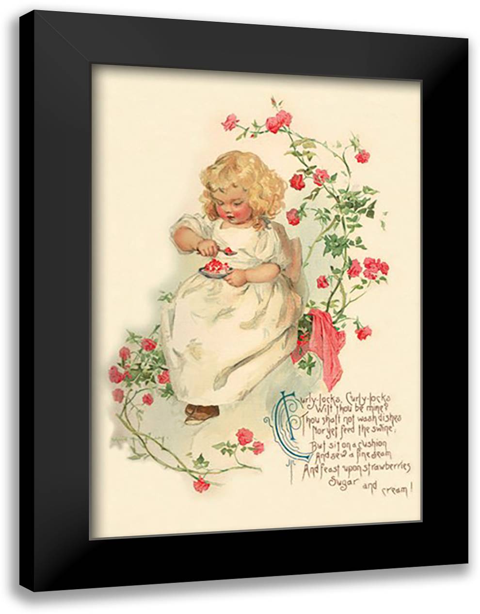 Curly-Locks, Curly-Locks 16x22 Black Modern Wood Framed Art Print Poster by Humphrey, Maud