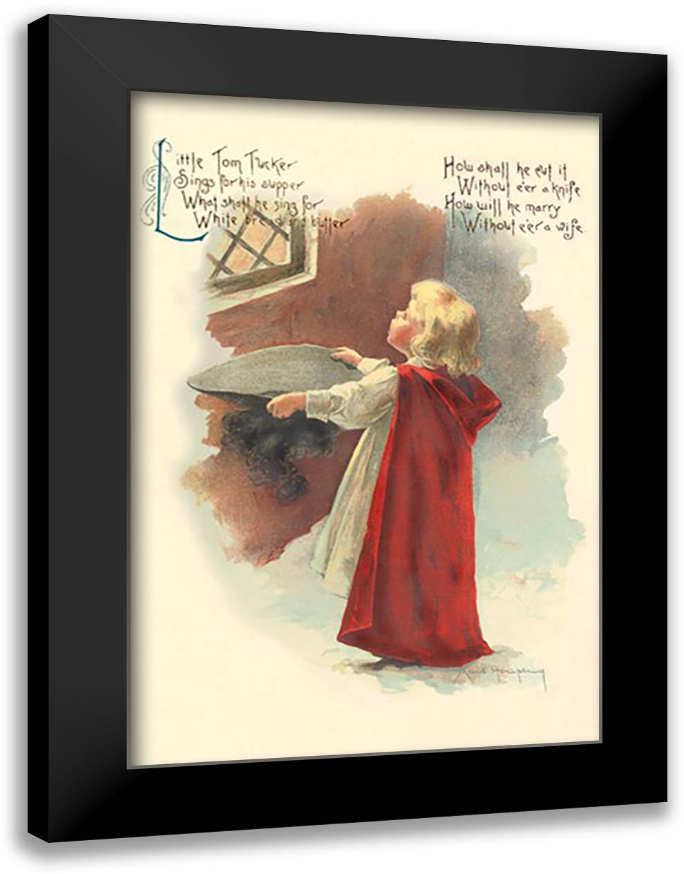 Little Tom Tucker 16x22 Black Modern Wood Framed Art Print Poster by Humphrey, Maud