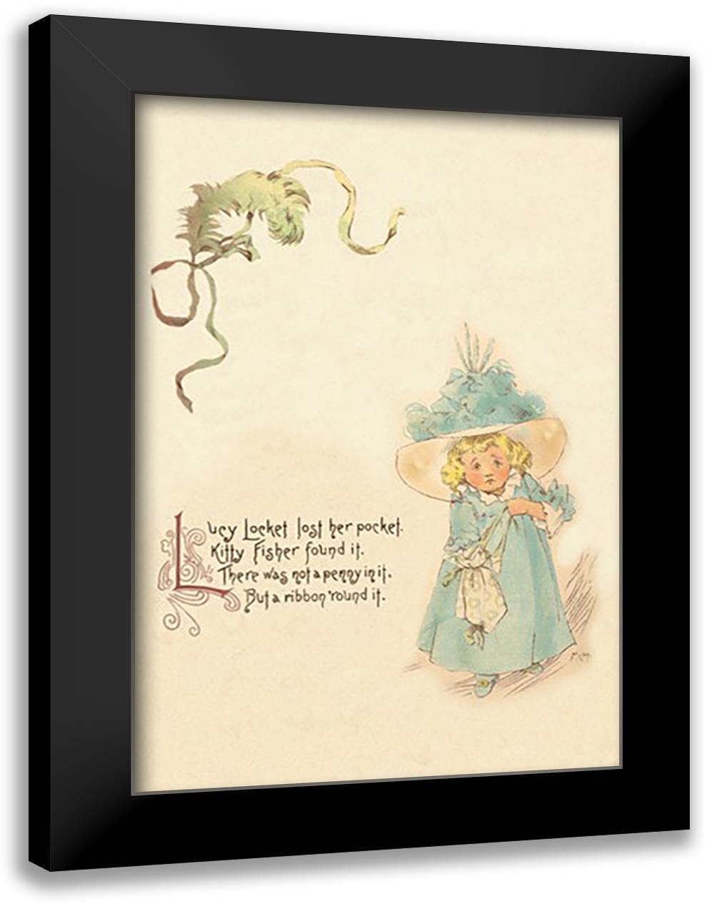 Lucy Locket 16x22 Black Modern Wood Framed Art Print Poster by Humphrey, Maud