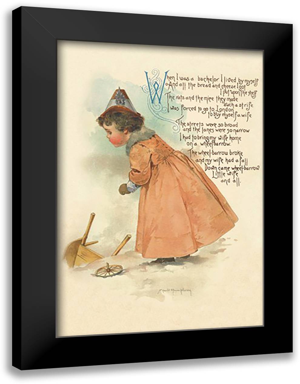 When I Was a Bachelor 16x22 Black Modern Wood Framed Art Print Poster by Humphrey, Maud