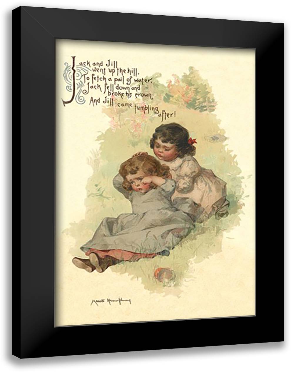 Jack and Jill 16x22 Black Modern Wood Framed Art Print Poster by Humphrey, Maud