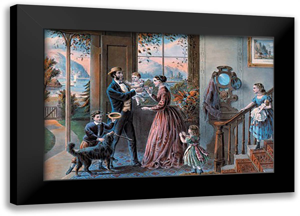 Middle Age 22x16 Black Modern Wood Framed Art Print Poster by Currier, Nathaniel