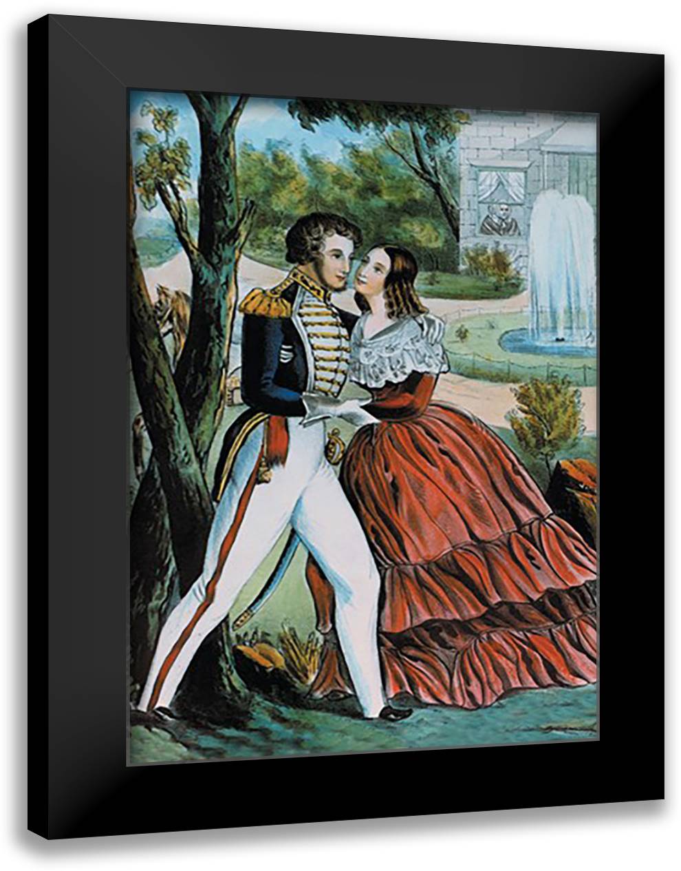 Soldier's Return 16x22 Black Modern Wood Framed Art Print Poster by Currier, Nathaniel
