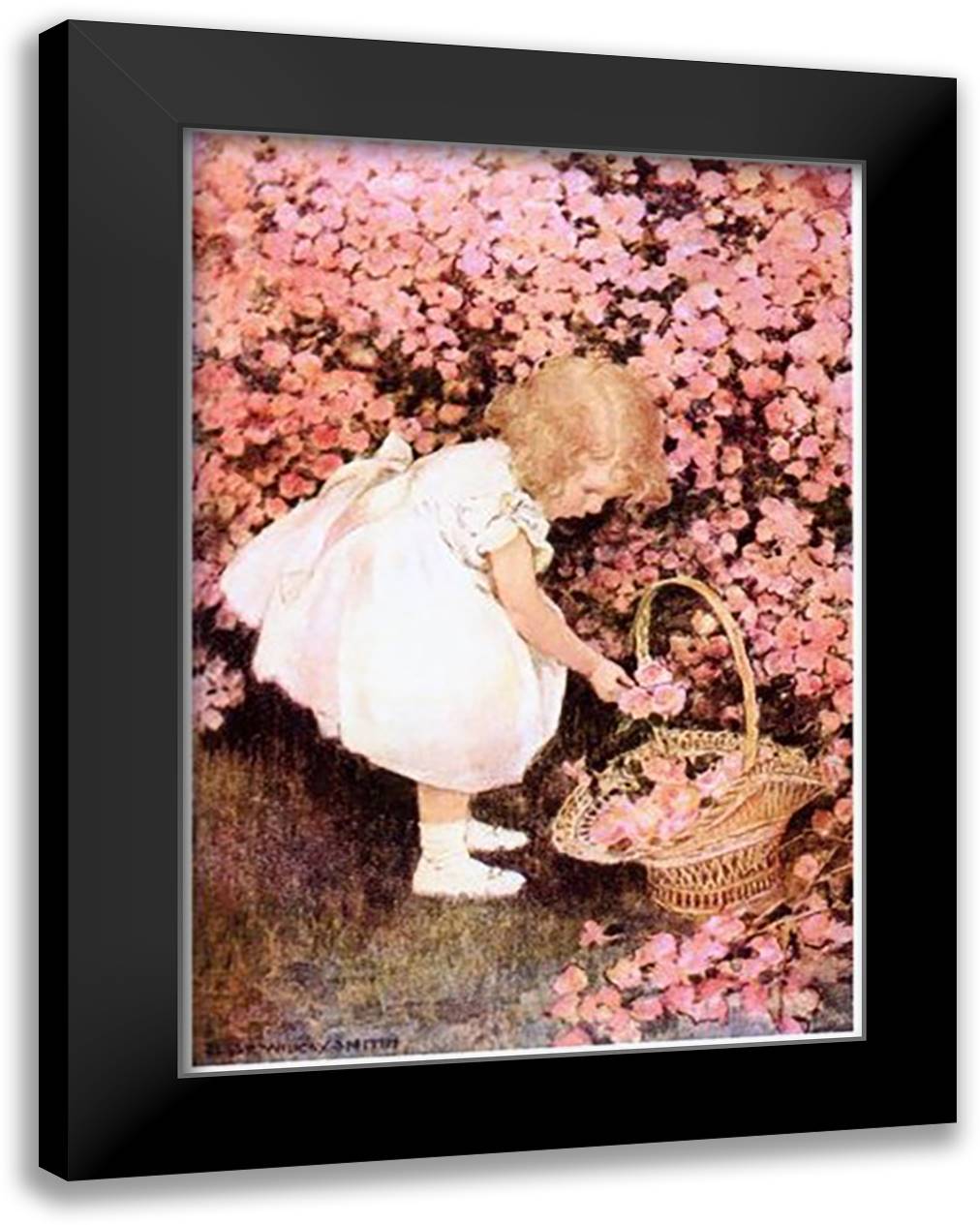 Betty's Posy Shop 16x22 Black Modern Wood Framed Art Print Poster by Smith, Jessie Wilcox