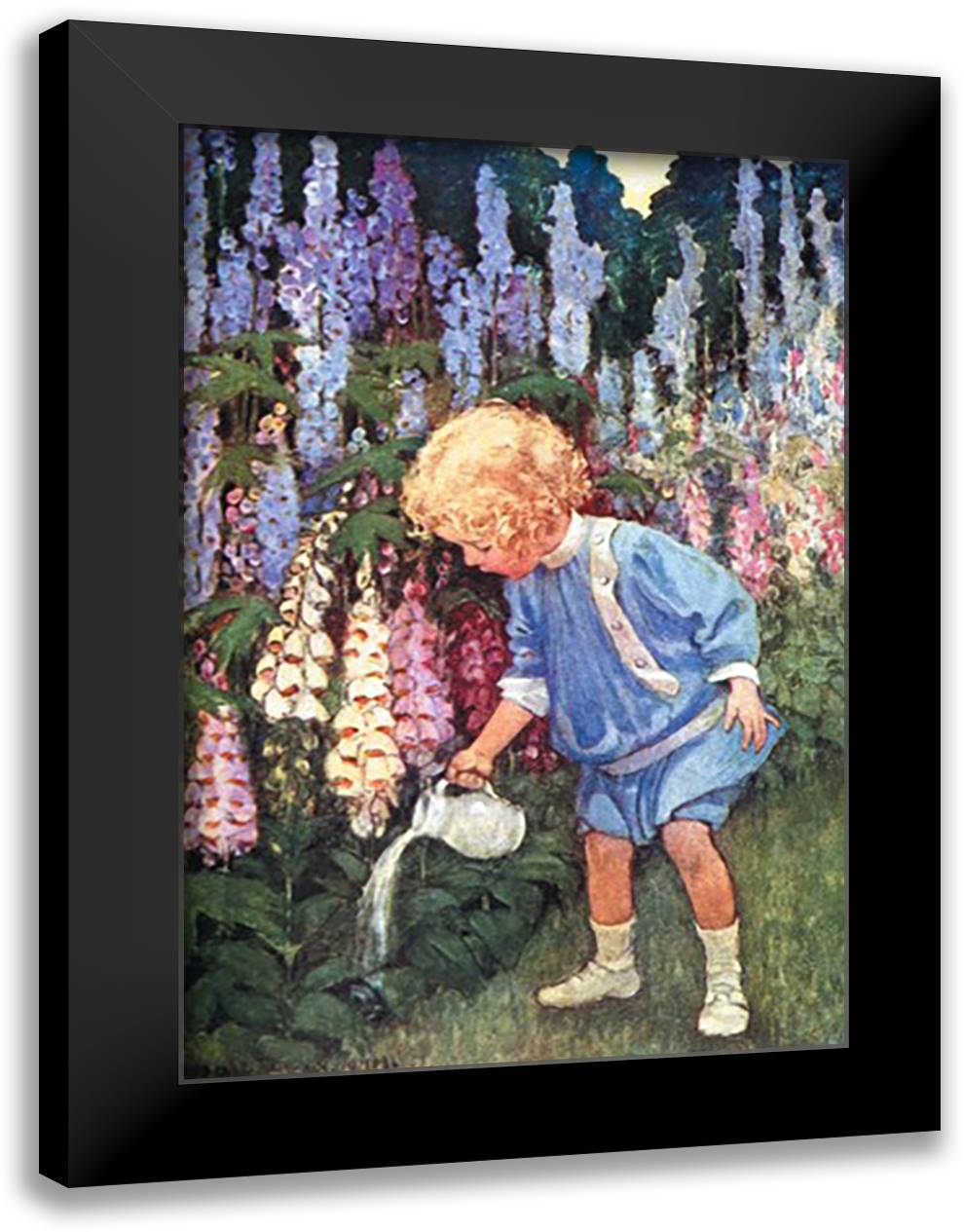 Fairy Gardens 16x22 Black Modern Wood Framed Art Print Poster by Smith, Jessie Wilcox