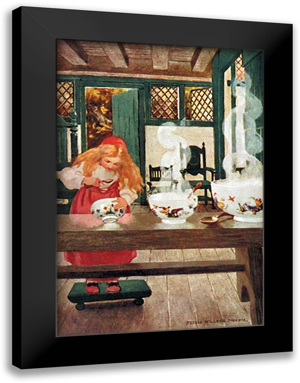 Goldilocks 16x22 Black Modern Wood Framed Art Print Poster by Smith, Jessie Wilcox