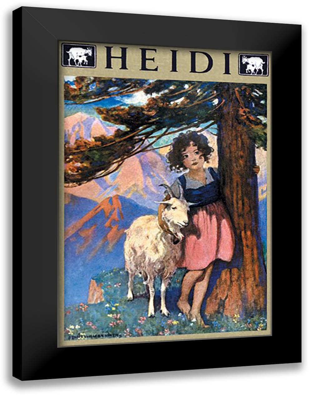 Heidi 16x22 Black Modern Wood Framed Art Print Poster by Smith, Jessie Wilcox