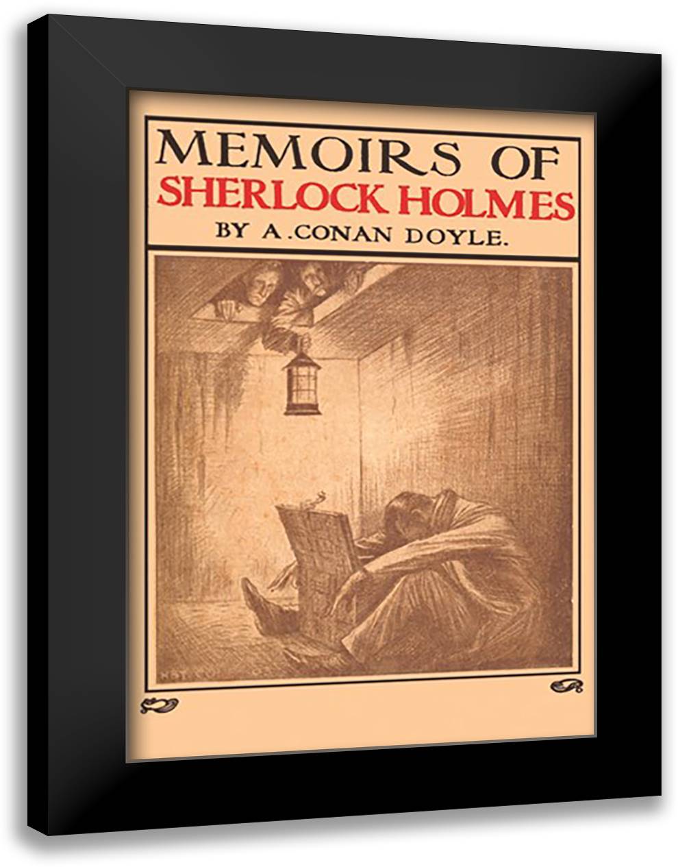 Memoirs of Sherlock Holmes (book cover) 16x22 Black Modern Wood Framed Art Print Poster by Britton, Ln