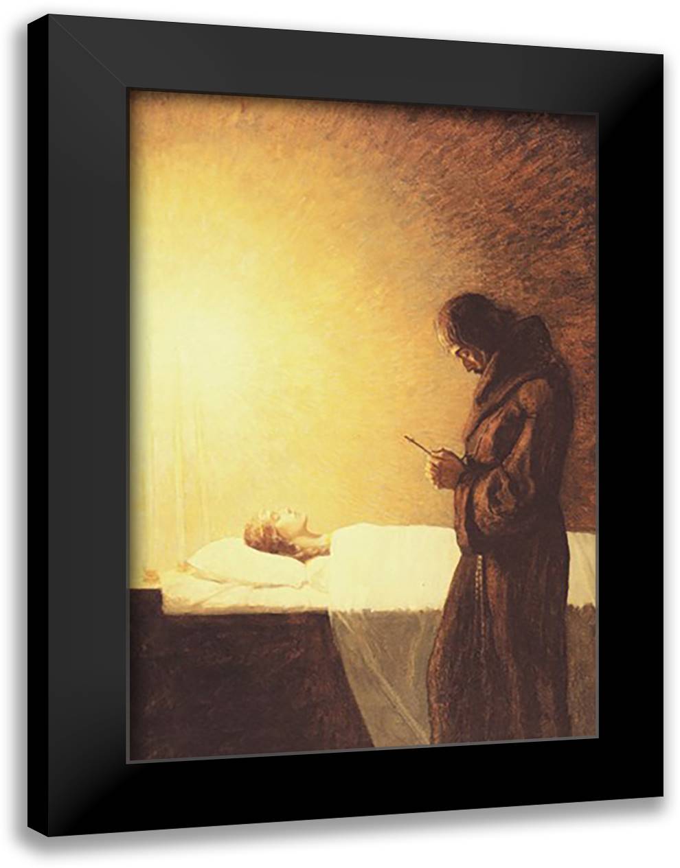 Lady Dies 16x22 Black Modern Wood Framed Art Print Poster by Wyeth, Newell Convers