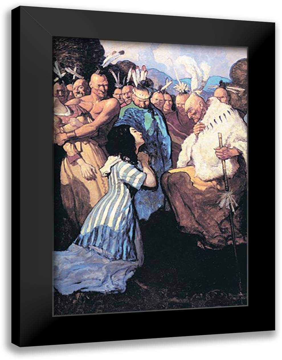 Supplicant 16x22 Black Modern Wood Framed Art Print Poster by Wyeth, Newell Convers