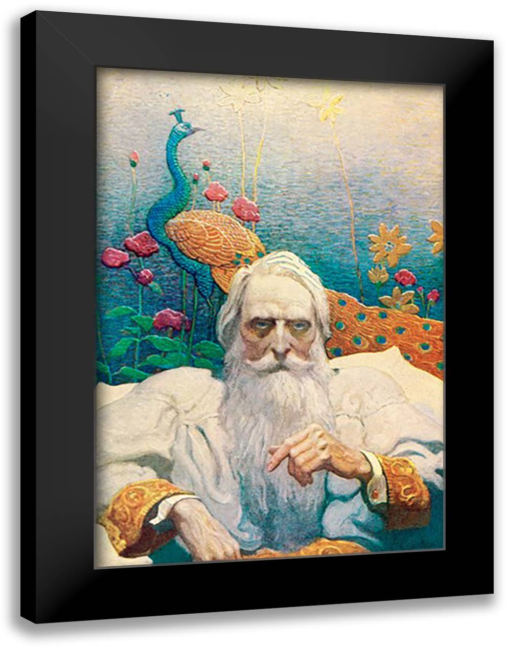 Captain Nemo 16x22 Black Modern Wood Framed Art Print Poster by Wyeth, Newell Convers