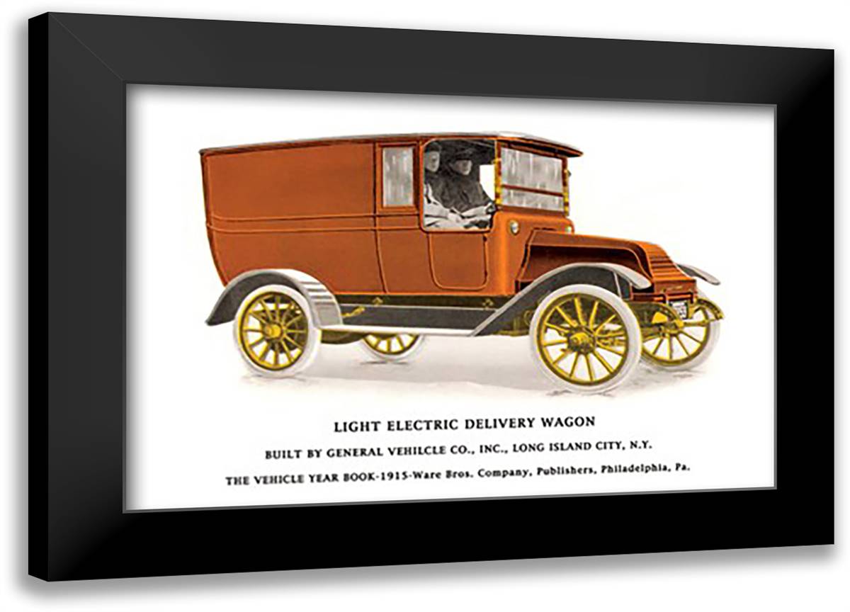 Light Electric Delivery Wagon 22x16 Black Modern Wood Framed Art Print Poster