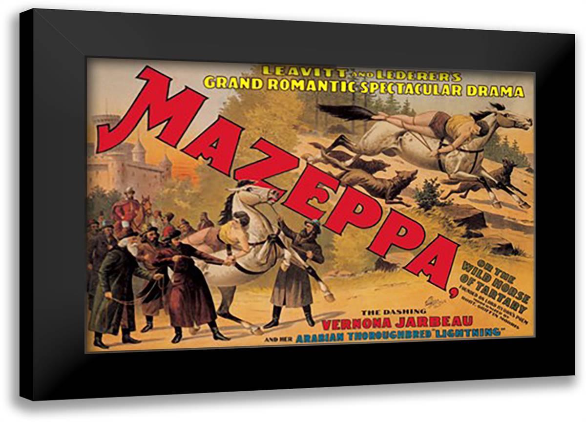 Mazzeppa 22x16 Black Modern Wood Framed Art Print Poster by Enquirer Job Printing Co.
