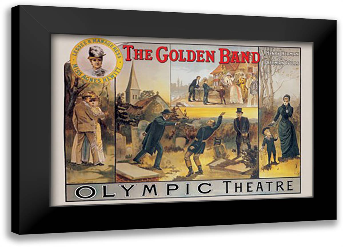 Golden Band 22x16 Black Modern Wood Framed Art Print Poster by Tuck, W. H.