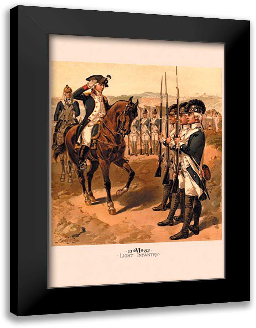 Light Infantry 16x22 Black Modern Wood Framed Art Print Poster by Ogden, H. A.