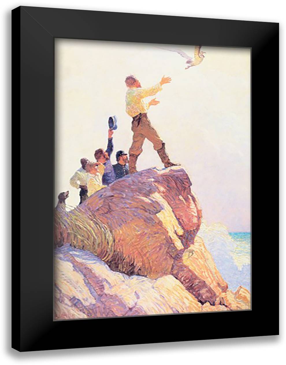 Courier of the Air 16x22 Black Modern Wood Framed Art Print Poster by Wyeth, Newell Convers