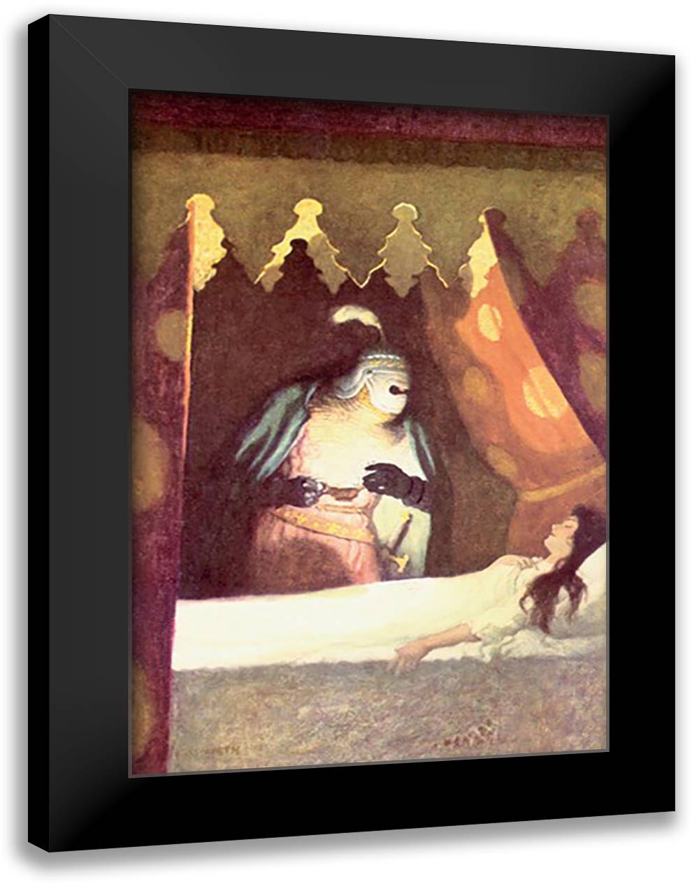 Wallace Rescues Helen 16x22 Black Modern Wood Framed Art Print Poster by Wyeth, Newell Convers