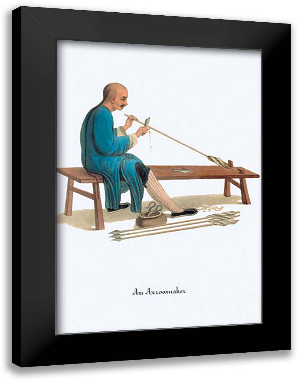 Arrow-Maker 16x22 Black Modern Wood Framed Art Print Poster by Malon, George Henry