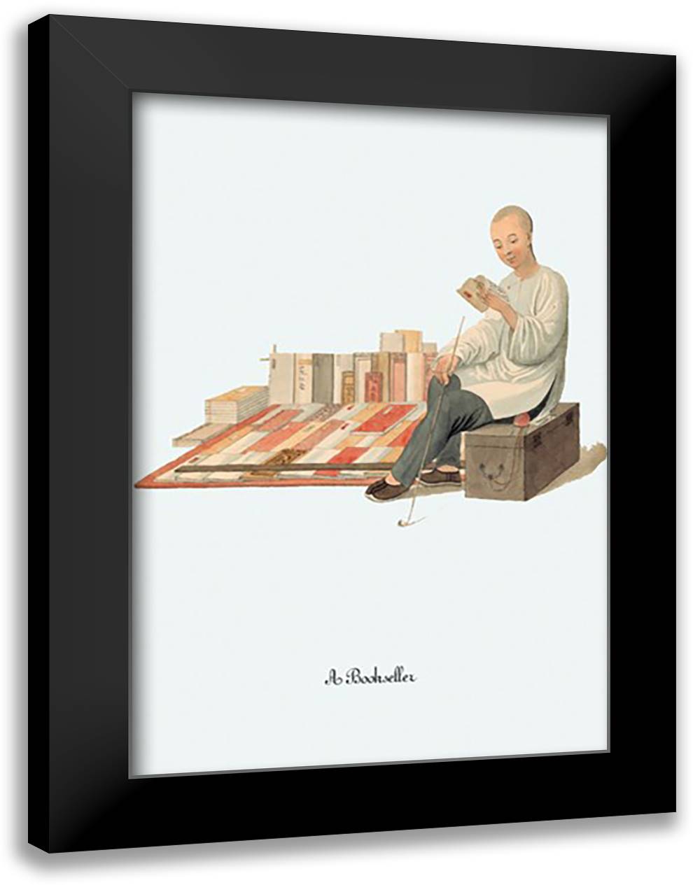 Book Seller 16x22 Black Modern Wood Framed Art Print Poster by Malon, George Henry