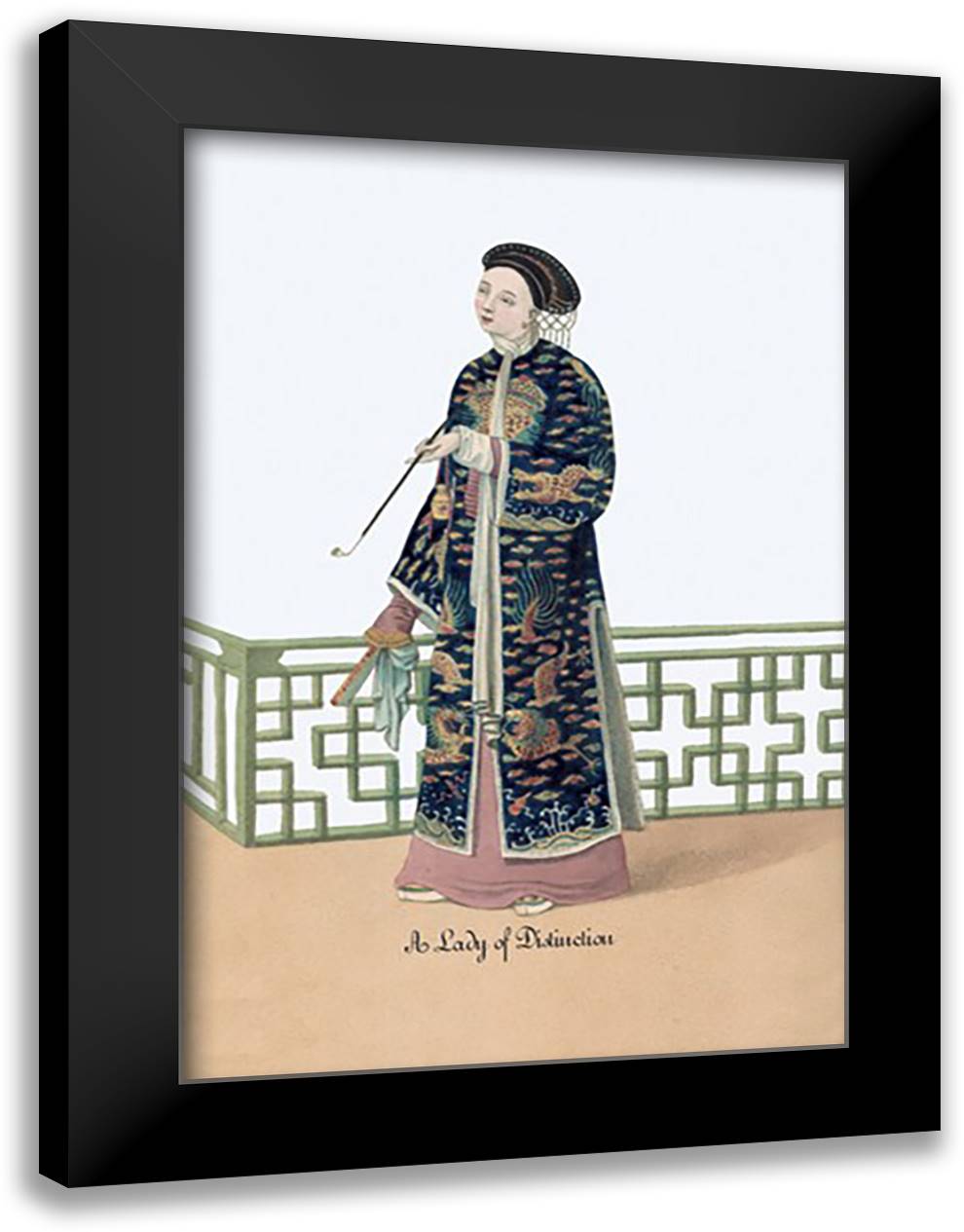 Lady of Distinction 16x22 Black Modern Wood Framed Art Print Poster by Malon, George Henry